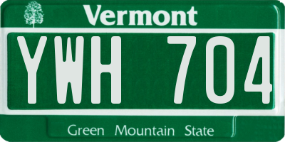 VT license plate YWH704