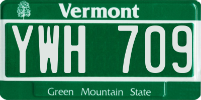 VT license plate YWH709