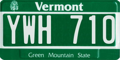 VT license plate YWH710