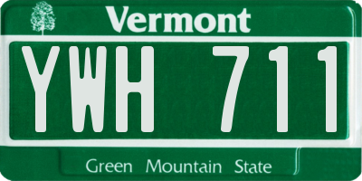 VT license plate YWH711
