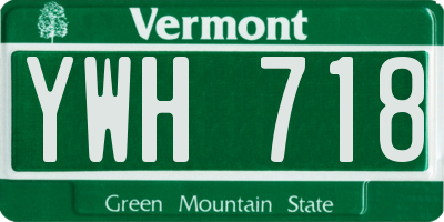 VT license plate YWH718
