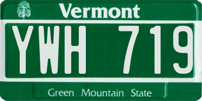 VT license plate YWH719