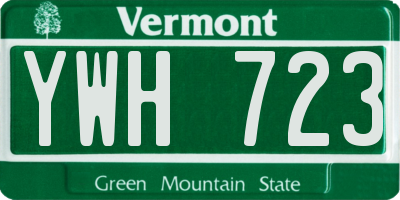 VT license plate YWH723