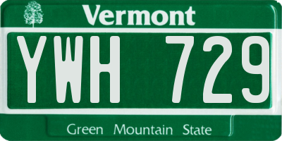 VT license plate YWH729