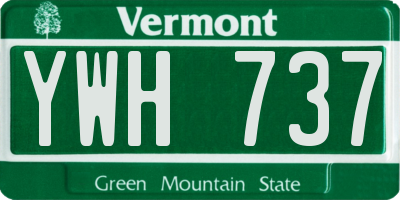 VT license plate YWH737
