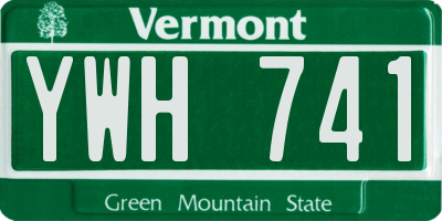 VT license plate YWH741