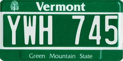 VT license plate YWH745