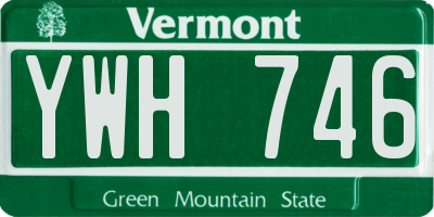 VT license plate YWH746