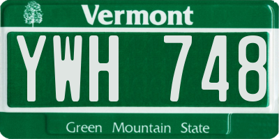 VT license plate YWH748