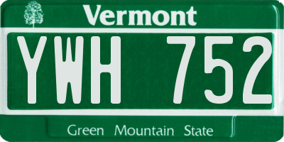 VT license plate YWH752