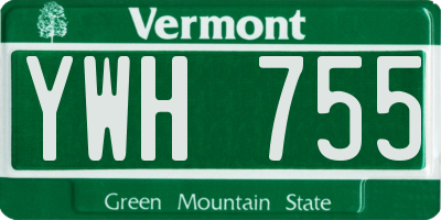 VT license plate YWH755