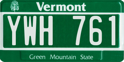 VT license plate YWH761