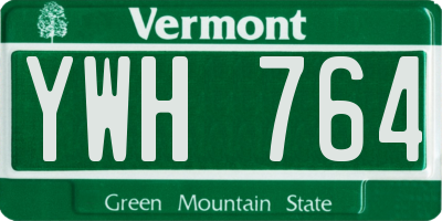 VT license plate YWH764