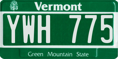 VT license plate YWH775