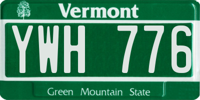 VT license plate YWH776
