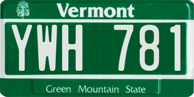 VT license plate YWH781