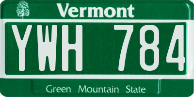 VT license plate YWH784