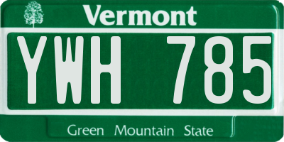 VT license plate YWH785
