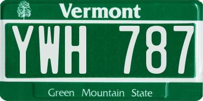 VT license plate YWH787