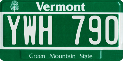 VT license plate YWH790