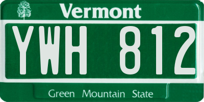 VT license plate YWH812