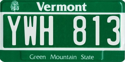 VT license plate YWH813