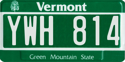 VT license plate YWH814