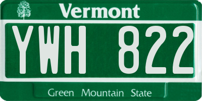 VT license plate YWH822