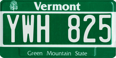VT license plate YWH825