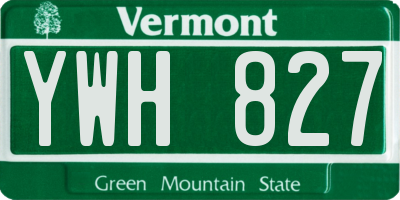 VT license plate YWH827