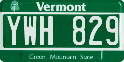 VT license plate YWH829