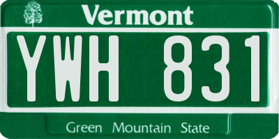 VT license plate YWH831