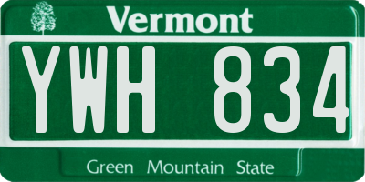 VT license plate YWH834