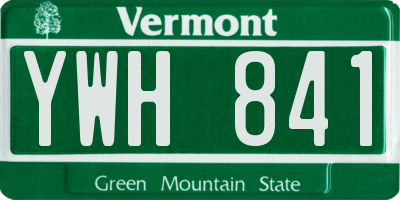 VT license plate YWH841