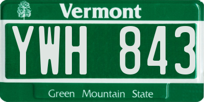 VT license plate YWH843