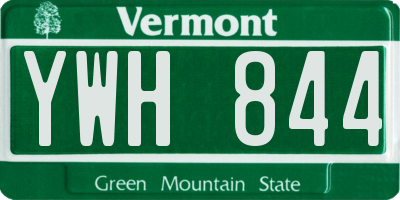 VT license plate YWH844