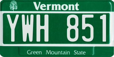VT license plate YWH851