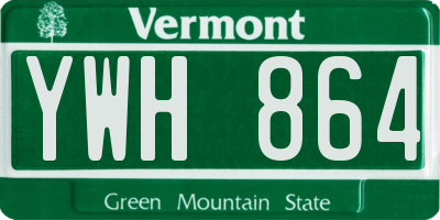 VT license plate YWH864
