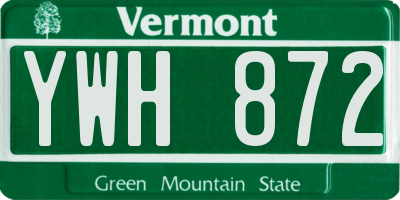 VT license plate YWH872