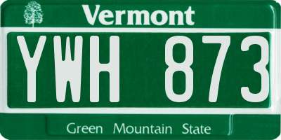 VT license plate YWH873