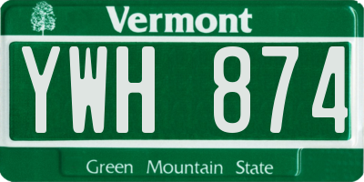 VT license plate YWH874