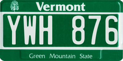 VT license plate YWH876