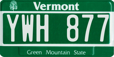 VT license plate YWH877