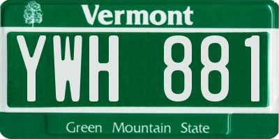 VT license plate YWH881