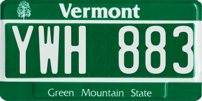 VT license plate YWH883