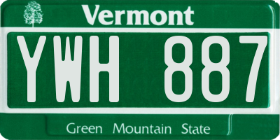 VT license plate YWH887