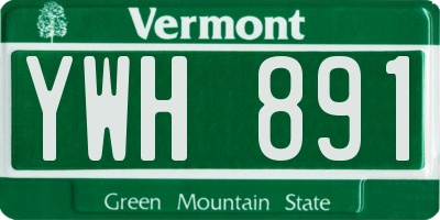VT license plate YWH891