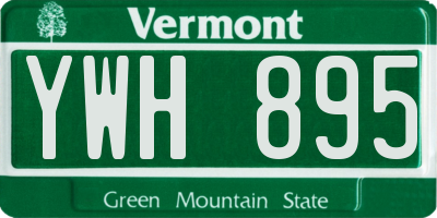 VT license plate YWH895
