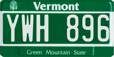 VT license plate YWH896