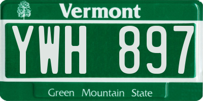 VT license plate YWH897